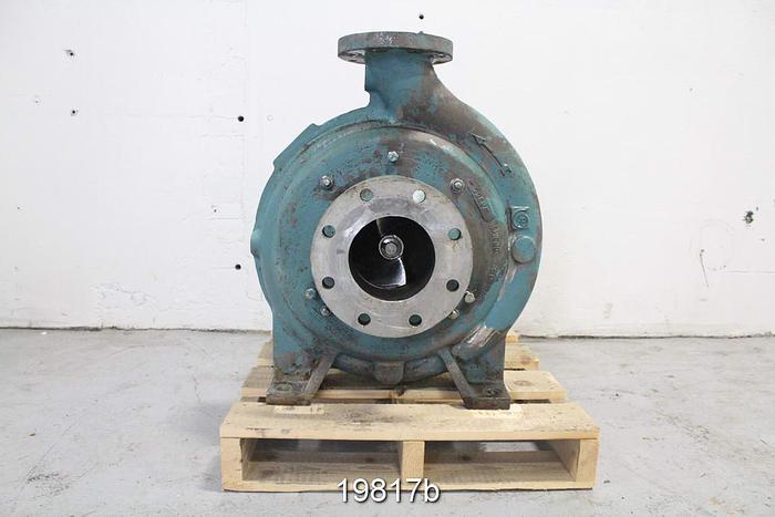 Used Goulds 3175 Pump, 4X6X18, 2/4-Vane Impeller, 17.5" Impeller Diameter, Ss Casing, Ss Impeller, Ss Stuffing Box, Ss Suction Side Plate, Packing #19817
