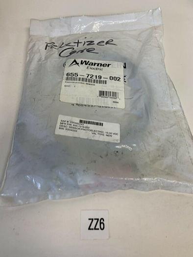 NEW WARNER ELECTRIC 655-7219-002 PHOTOELECTRIC SENOSOR 6557219002