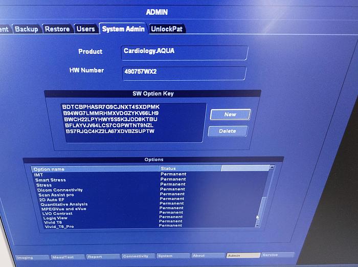 Gebraucht GE Vivid T8 Ultraschallsystem für Herz- und Gefäß-Ultraschall mit Kardio Sonde SW: R1.0.7