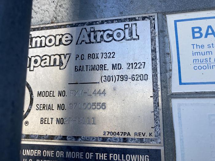 Used Used Baltimore AirCoil approximately 130 Ton Closed Circuit Cooling Tower