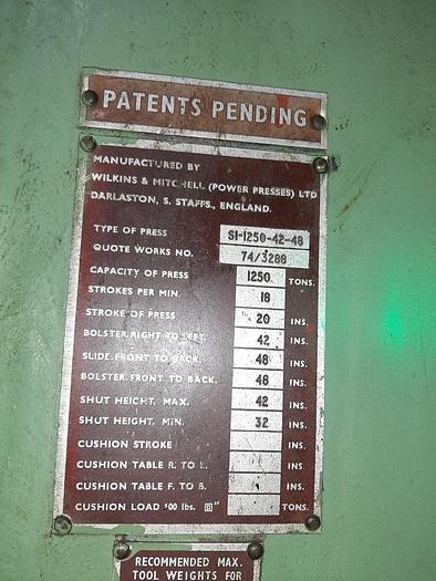 Used Press Trimming Wilkins & Mitchell