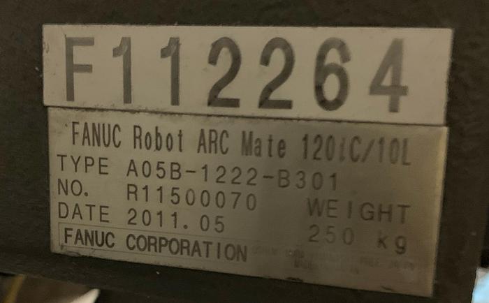 Used FANUC ARCMATE 120iC/10L 6 AXIS CNC MIG WELDING ROBOT WITH R30iA CONTROLLER