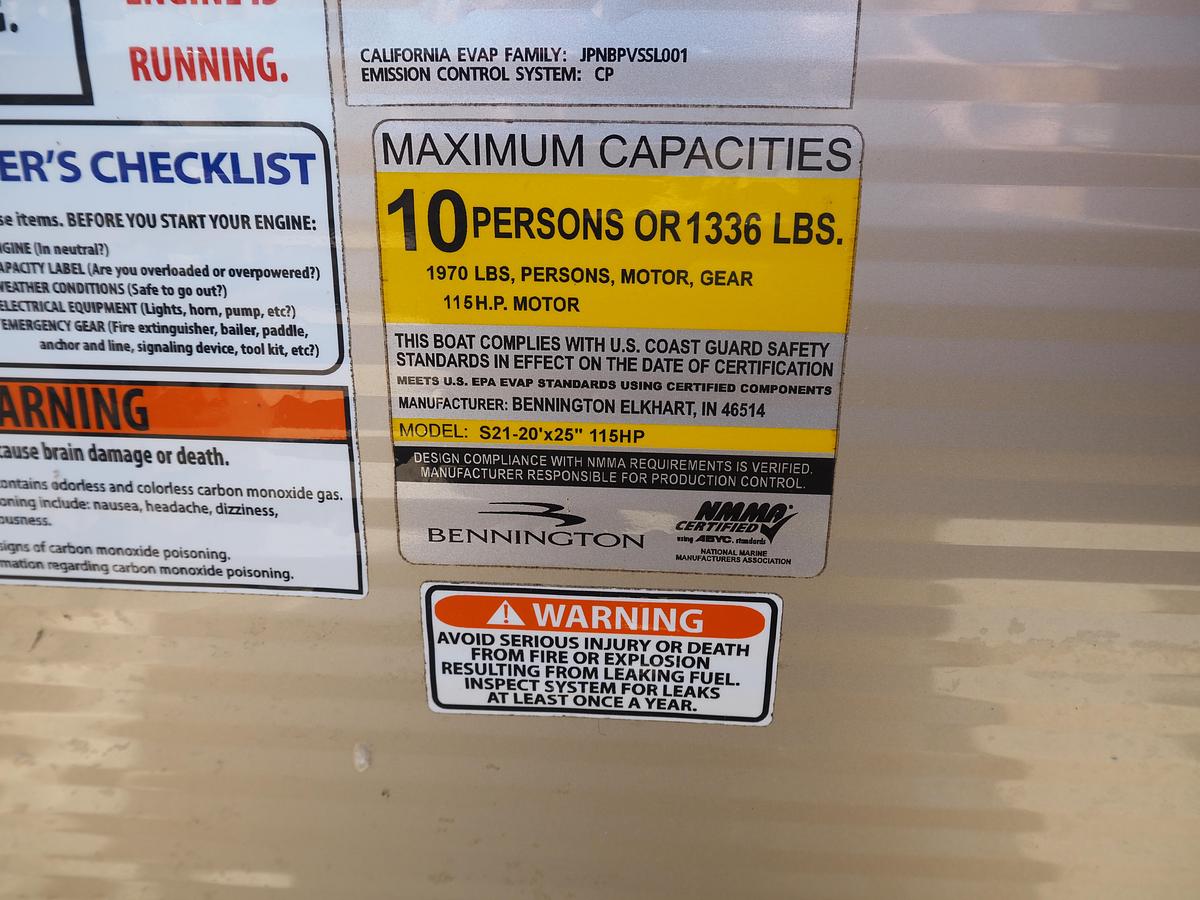Used 2019 BENNINGTON 21 SSR