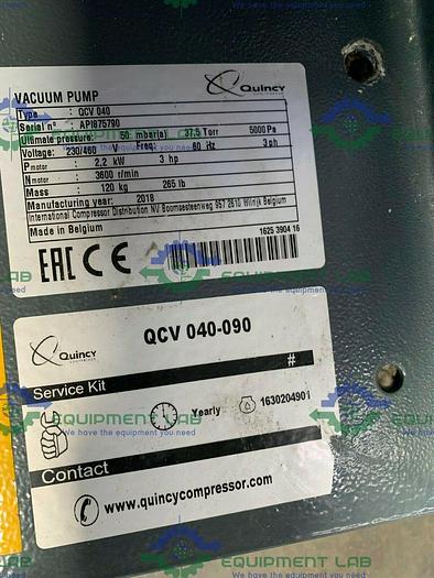 Used Quincy Air Compressor QCV 040-090 w/ 60 Gallon Steel Fab Air Tank