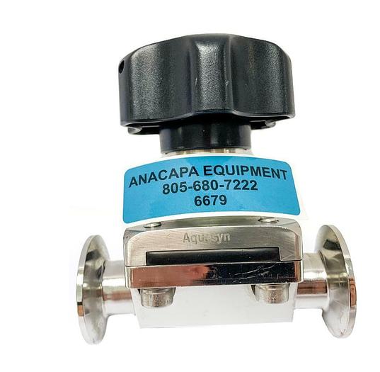 Used Aquasyn VB: 002AMD, TC:012AYG 2" Two-Way Sanitary Diaphragm Valve 316L (6679) W