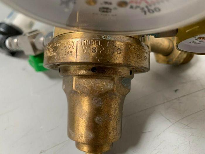 Used Victor VTS 250C 3000 PSIG Gas Regulator w/ Norgen F07-200-M1TA Pneumatic Filter