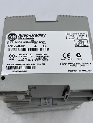 Used Allen-Bradley 1763-L16BBB Ser B Rev G FRN 11, 1762-IQ16 Ser A Rev B