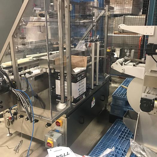 Used NJM Autocolt III - High Speed Pressure Sensitive Wraparound Labeler