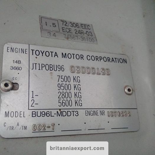 Used 1989 TOYOTA Dyna 300 14B tipper