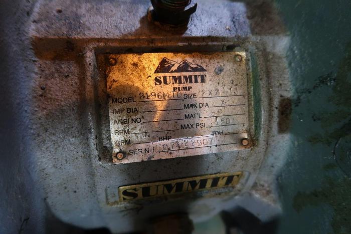 Used SUMMIT 219MT0 2X3-13 S/S CENTRIFUGAL PUMP 25 HP