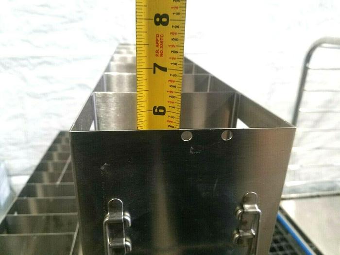 Used Six 27" X 4" Cell Bank Stainless Steel Stack Trays Racks Pharmaceutical