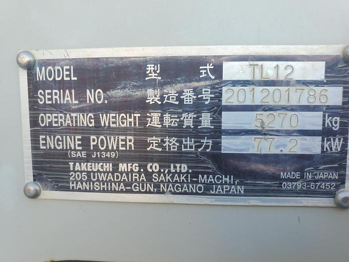 Used 2015 Takeuchi TL12
