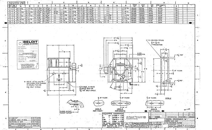 Used Beloit Jones 3980 Poly Disk Filter, 7'6" Disc Diameter With Drive And Auger, Seven Disks Installed #24456