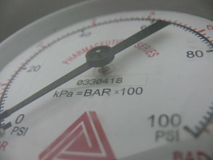 Used Anderson EB071011231023 Pharmaceutical Series Pressure Gauge 0-100 PSI 90mm