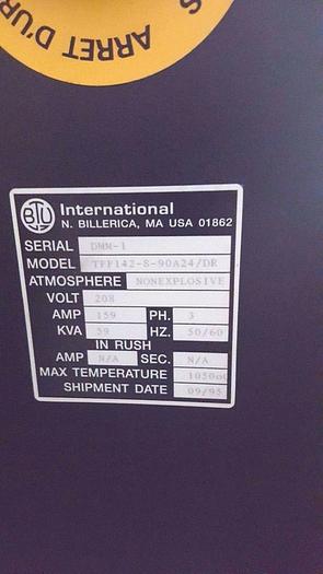 Used BTU International Electric Belt Furnace 1900 F Annealing Conveyor Oven PRISTINE!