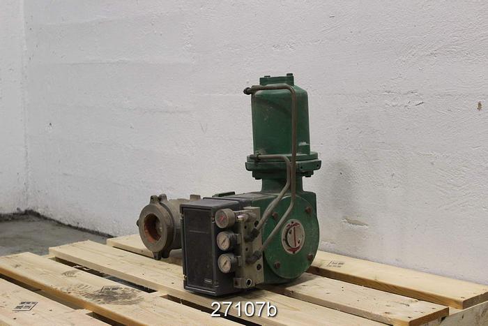 Used Fisher V100 Control V-Ball Valve, 3", 316 Stainless Steel Body, 17-4 Ph Shaft, Ball/Disc 317 Crpl, 316 Stainless Steel Seat, Type 1061 Actuator, Size 30, Action Pdto, Series 3600 Positioner, Cl600 Rating Wafer #27107