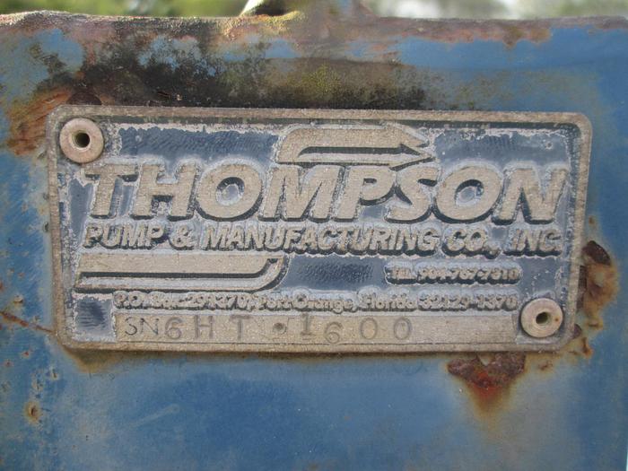 Used Trailer Mounted Thompson 6" Centrifugal Water Pump
