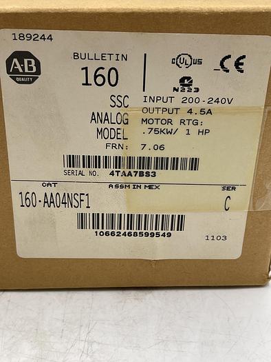Allen Bradley 160-AA04NSF1 Ser C 