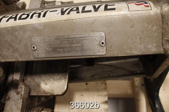 Used Fabri 6" Hand Operated Knife Gate Valve #36602