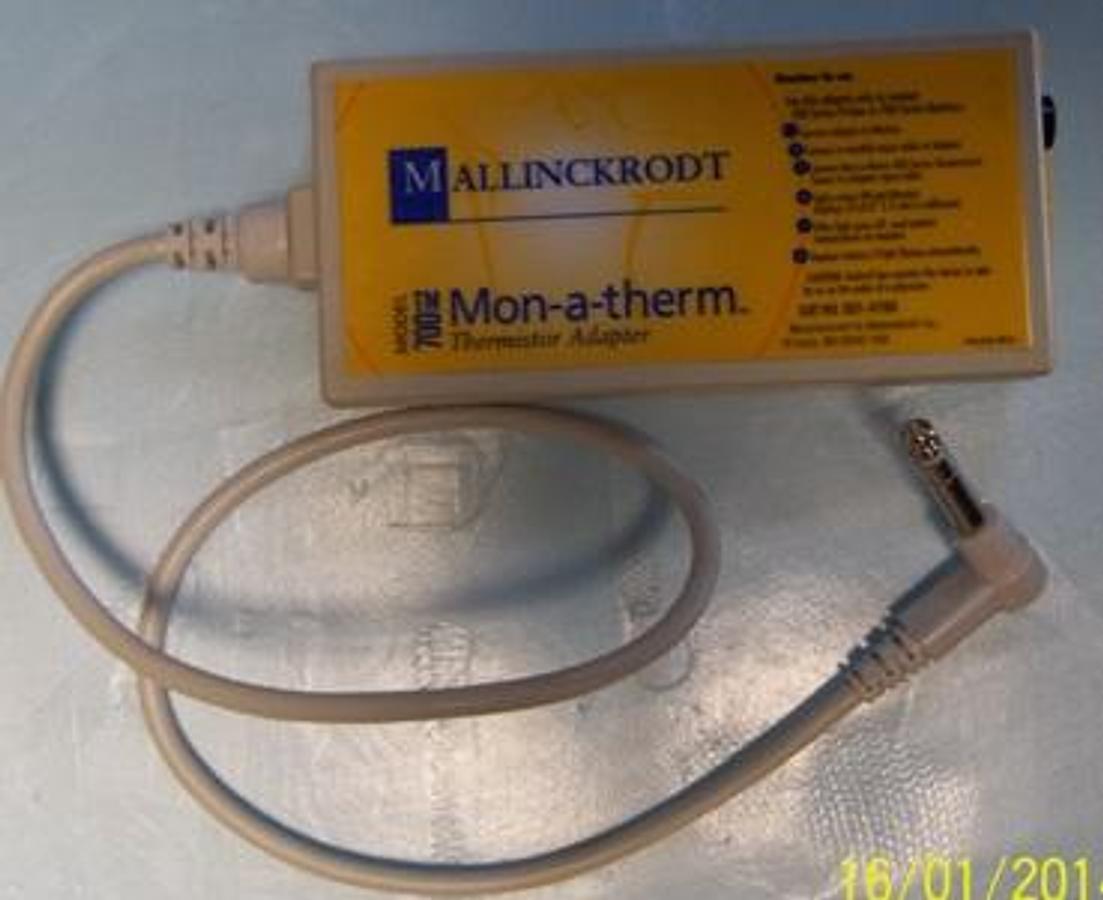 Used QTY. 1. MALLINCKRODT 700TM MON-A-TERM (THERMISTER ADAPTOR) P/N: 342-0815/342-0816 RUNS ON BATTERY (INACTIVE). %).