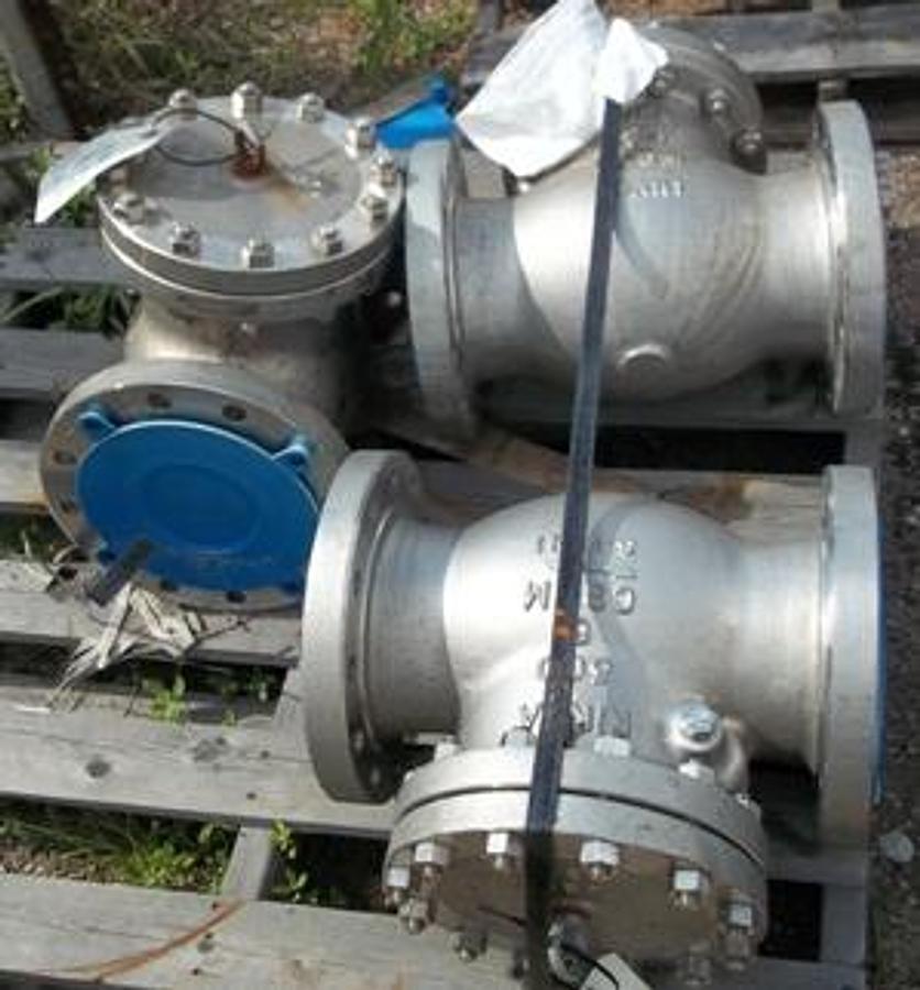Used QTY. 3. KINKA 6" 300 CG8M FLANGED CHECK VALVES KINKA