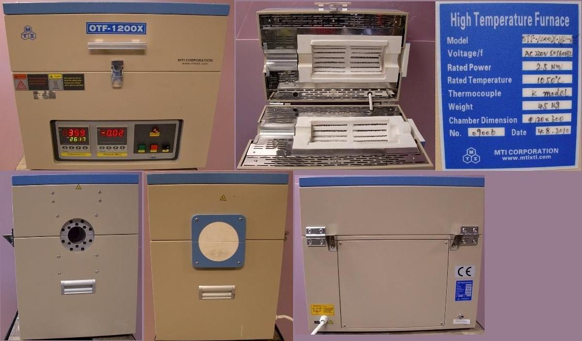 Used MTI CORPORATION HIGH PRESSURE OXYGEN TUBE FURNACE (HIP) OTF-1200X-HP-65. VAC: 220