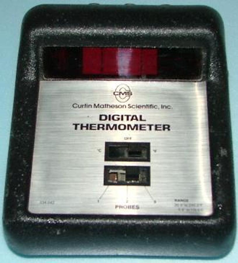 Used QTY. 1. CURTIN MATHESON SCIENTIFIC DIGITAL THERMOMETER RANGE 20.0 DEG- 240.0 DEG F