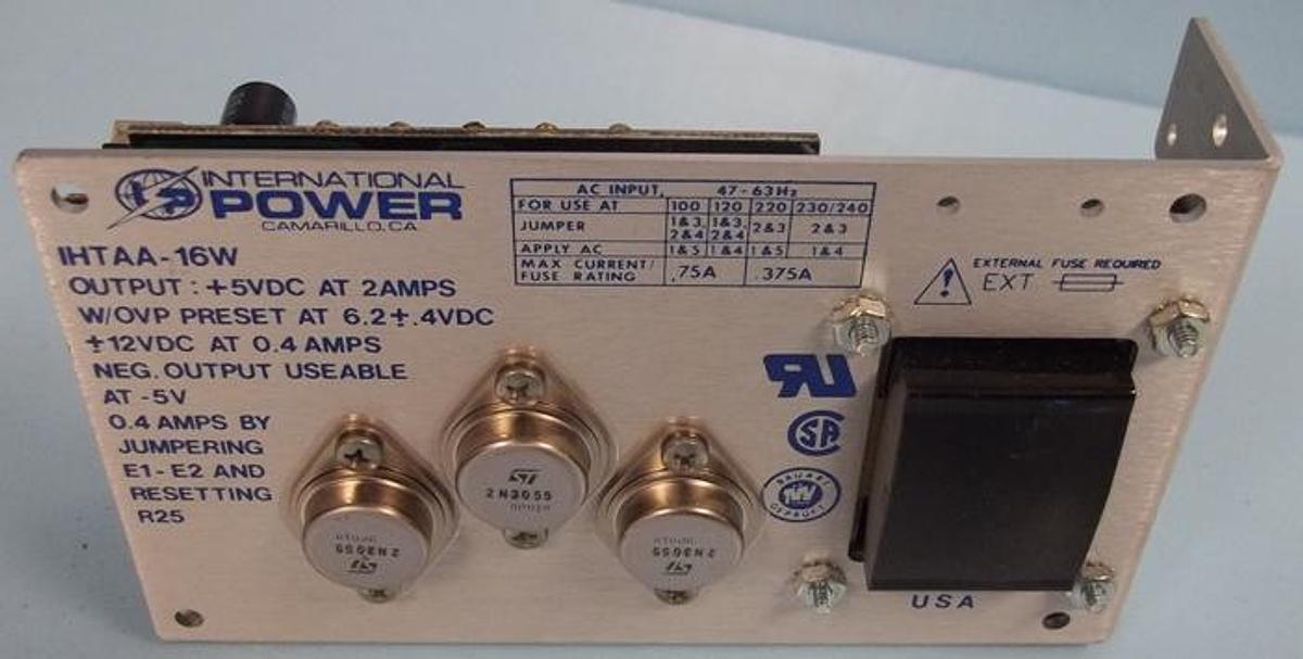 Used POWER-ONE DC POWER SUPPLY P/N: 5000753 5VDC AND 15 VDC OUTPUT/ 100-240 VAC INPUT 47-63HZ.