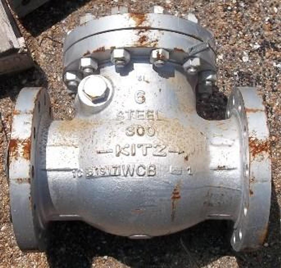 Used QTY. 1. KITZ 6" 300 RAISED FACE FLANGED WCB CHECK VALVE. STEEL 61817 WCB 6-300.