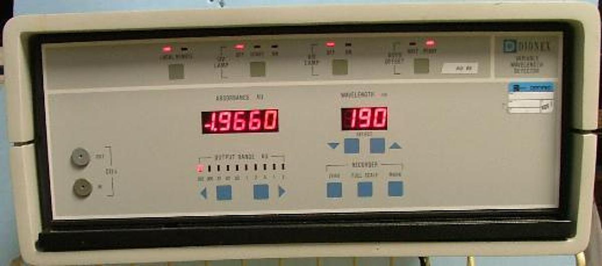 Used QTY. 1. DIONEX VARIABLE WAVE LENGTH DETECTOR