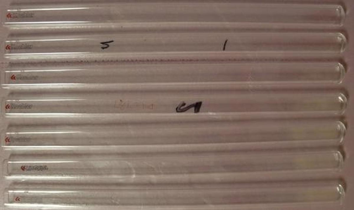 Used KOEHLER INSTRUMENT 332-004-002 VIEWING TEST TUBE - PROTECTS COPPER STRIP DURING INSPECTION OR STORAGE.