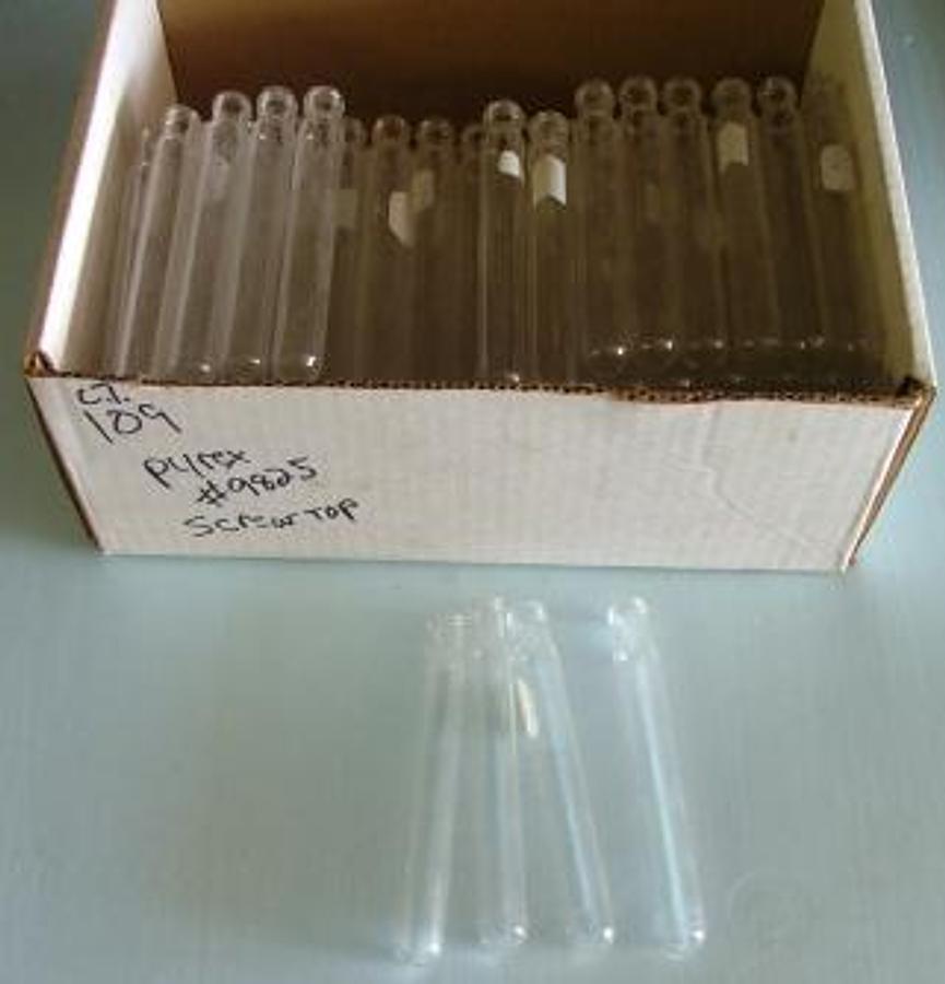Used QTY. 109. PYREX: TEST TUBES NO. 99447 THREADED 15ML