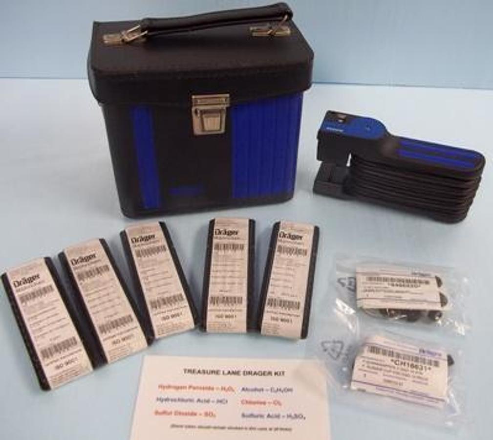 Used DRAGER TREASURE LINE DRAGER KIT ARNN-7001 WITH ACCURO PUMP INCLUDES 1: DRAGER PRT# 8101041 HYDROGEN PEROXIDE O