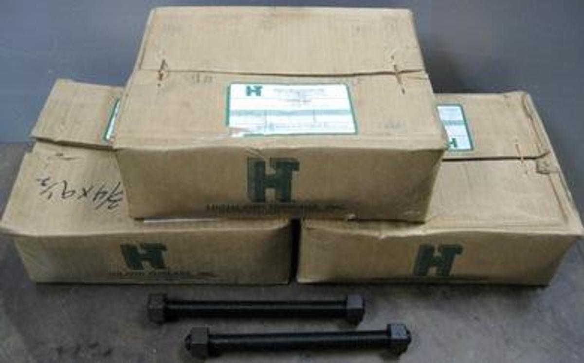 Used QTY. 3. HIGHLAND THREADS INC. BOXES OF 30 STUDS WITH NUTS ¾"-10 X 9-1/2" A193 B7 AT STUDS W/2 ¾"-10 A194 GR 2H HH NUTS.
