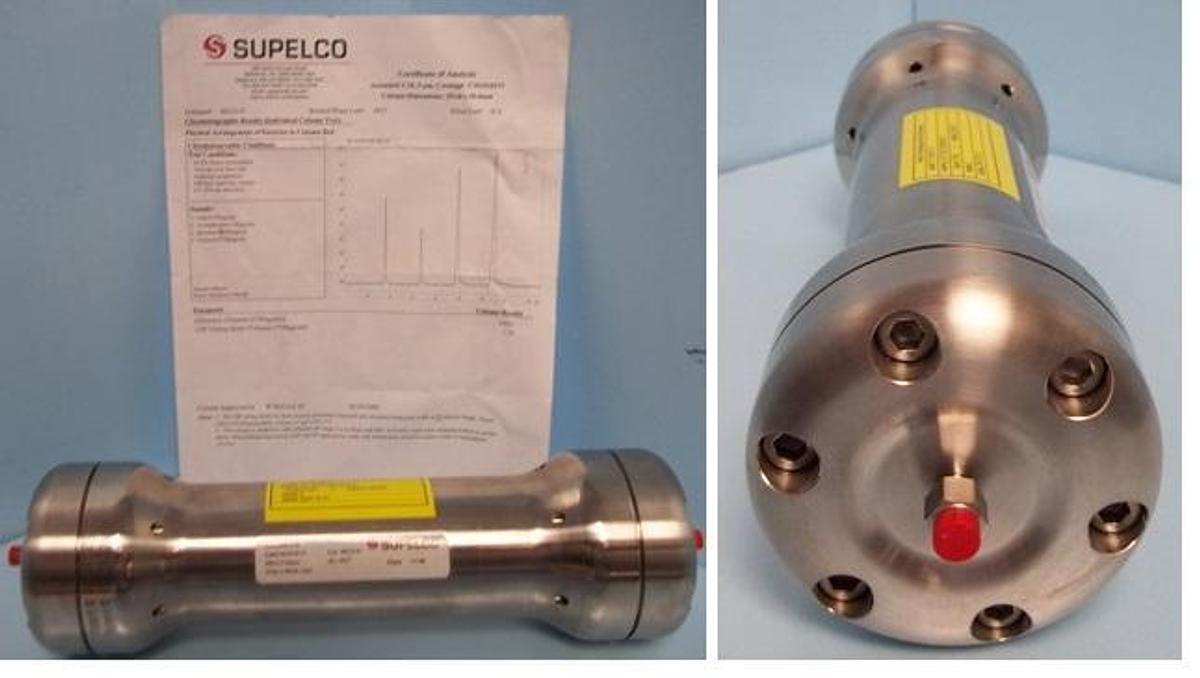 Used SUPELCO ASCENTIS C18 HPLC COLUMN CAT. NO. C391910171 COL. NO. 98212-01 BL. NO. 6627