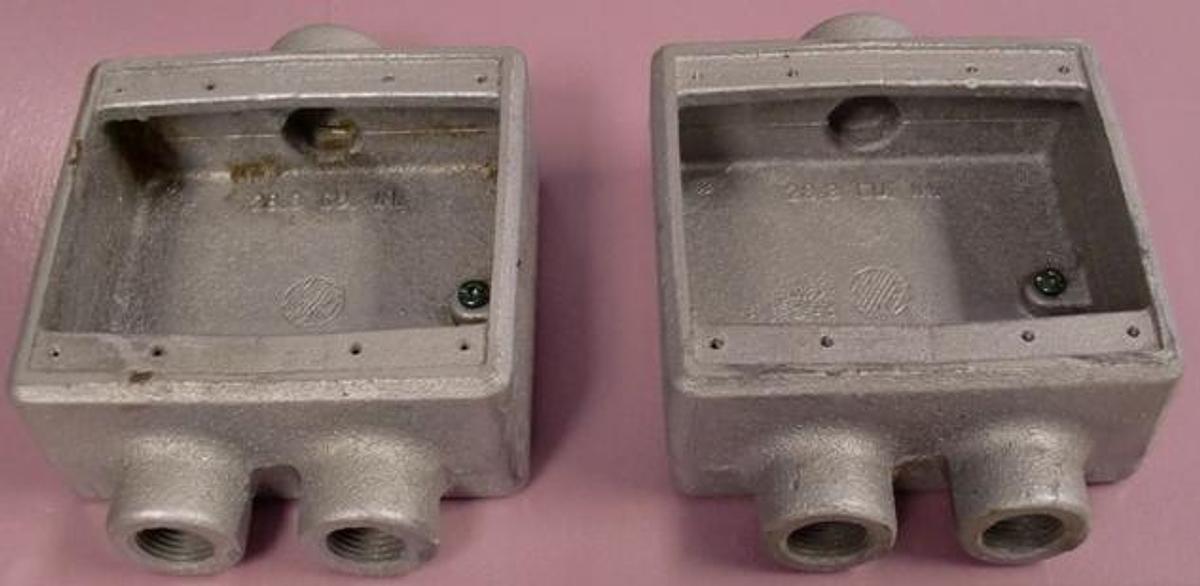 Used CROUSE-HINDS 28.3 CU. IN. EXPLOSION PROOF BOX W/3 PORTALS. .