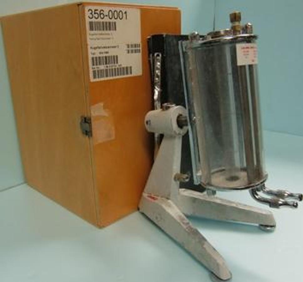 Used QTY. 1. HAAKE FALLING BALL VISCOMETER B 88144 DIN 53015 TUBE 928 WITH 1. STAND 5257 WITH 1. WOODEN CARRY CASE WITH 1. BLACK PAPER FOLDER OF CONVERSION FACTORS FOR HOPPLER VISCOMETER SECONDS AT 25 DEG. C. TO CENTIPOISES FOR VARIOUS SOLVENTS TUBE NO...