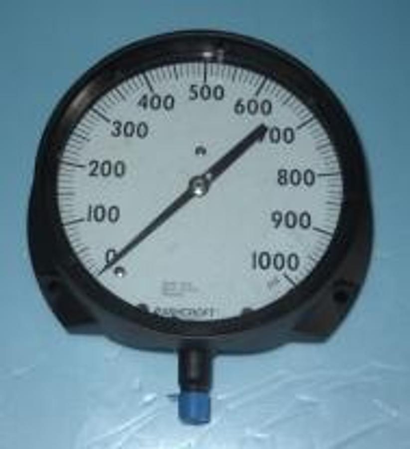 Used ASHCROFT DURA GAUGE 0-1000 STEEL TUBE