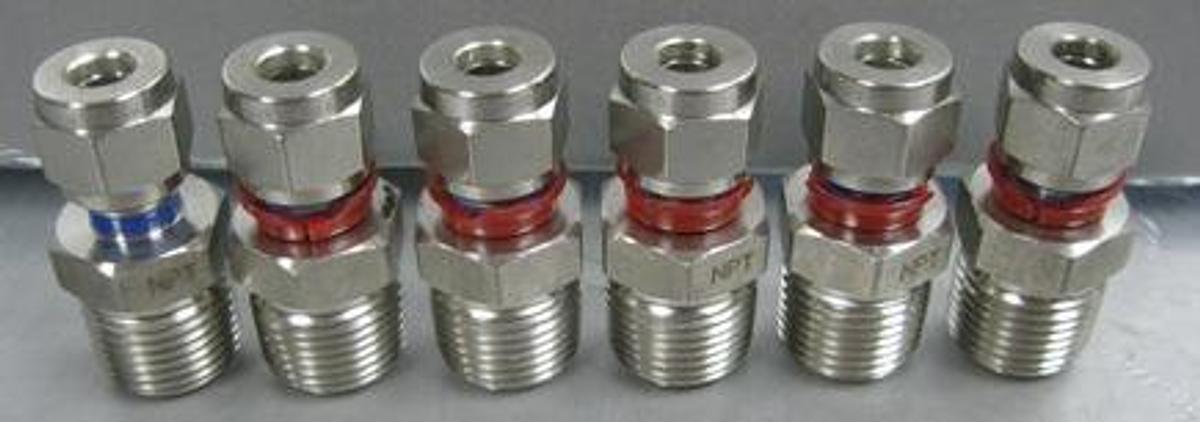 Used SUPERLOK NPT 3/8" X SHE ¼" 316. TUBE X MNPT. .