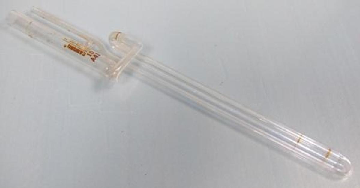 Used QTY. 1. CANNON CALIBRATED VISCOMETER SIZE 10 ZEITFUCHS-CROSS-ARM TYPE FOR OPAQUE AND TRANSPARENT LIQUIDS