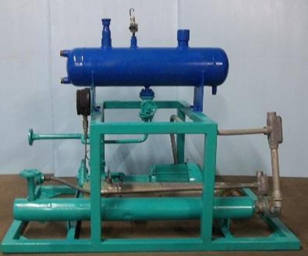 Used GLASS LINED REACTOR ACCESSORIES SKID WITH SMALL TANK