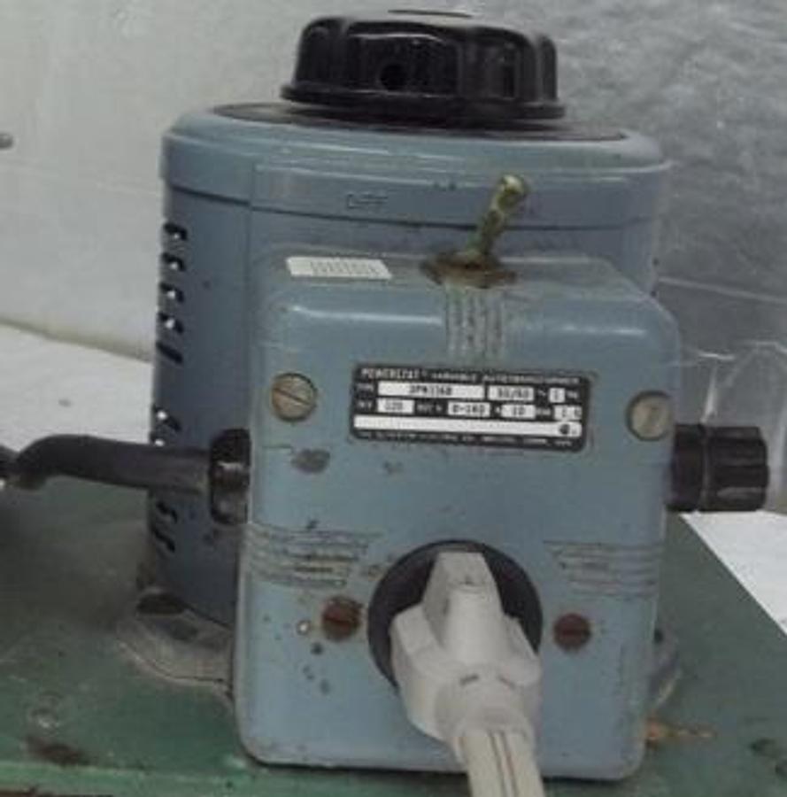 Used QTY. 1. THE SUPERIOR ELECTRIC CO. POWERSTAT VARIABLE A.C. AUTOTRANSFORMER TYPE: 3PN116B