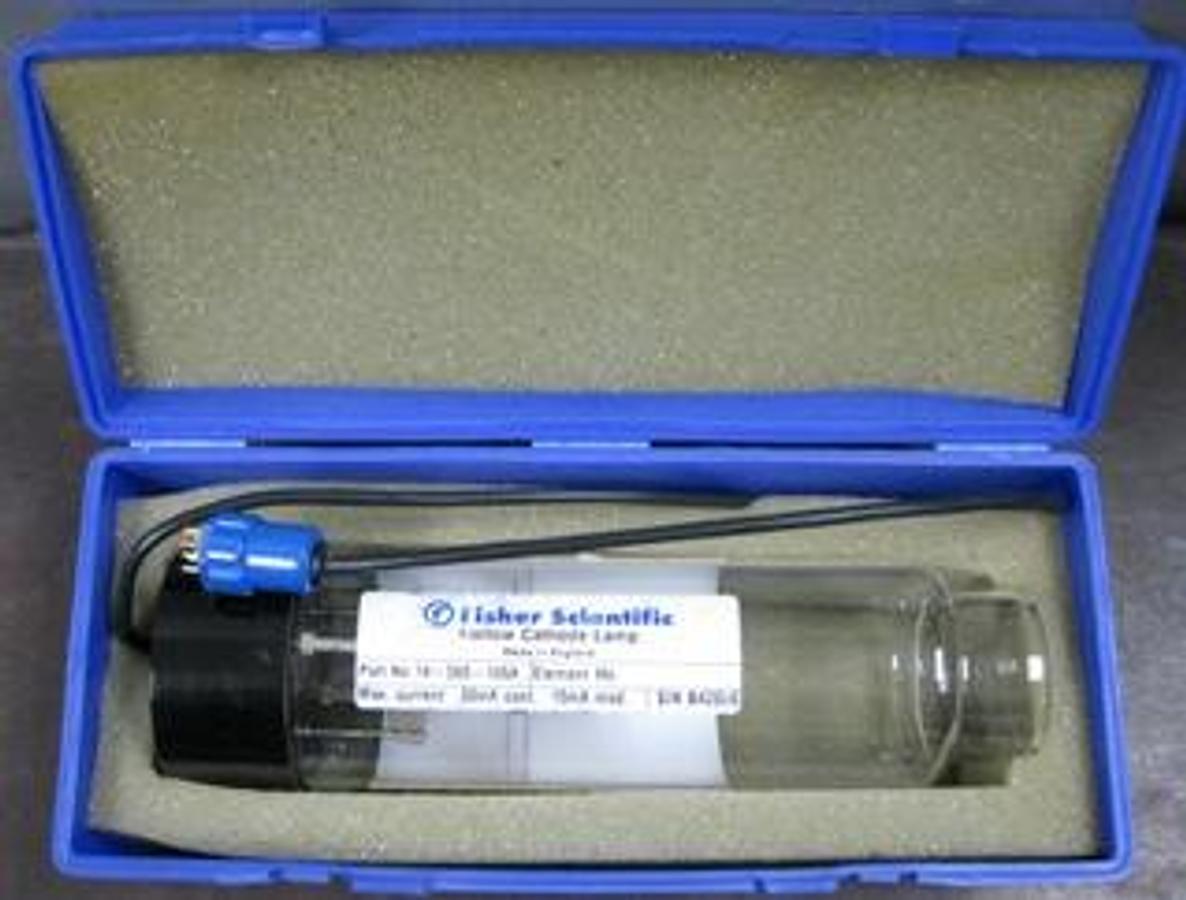Used QTY. 1. FISHER SCIENTIFIC HOLLOW CATHODE LAMP