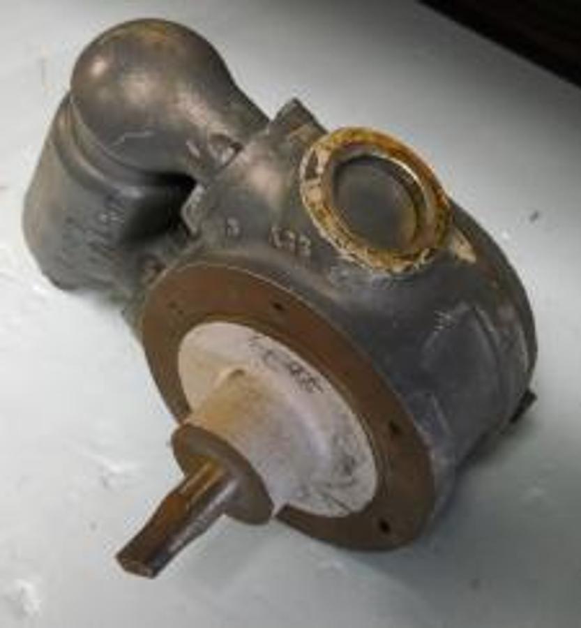 Used CHICAGO PNEUMATIC LUBE OIL PUMP 1767 "POSITIVE DISPLACEMENT PUMP" FOR COMPRESSOR RQ01/7100. 40746017000. 10883955. A16011ZEA INLET 1 ¾" OUTLET 1 ¾". (6) ¼" HOLES FOR FITTINGS (UNUSED).