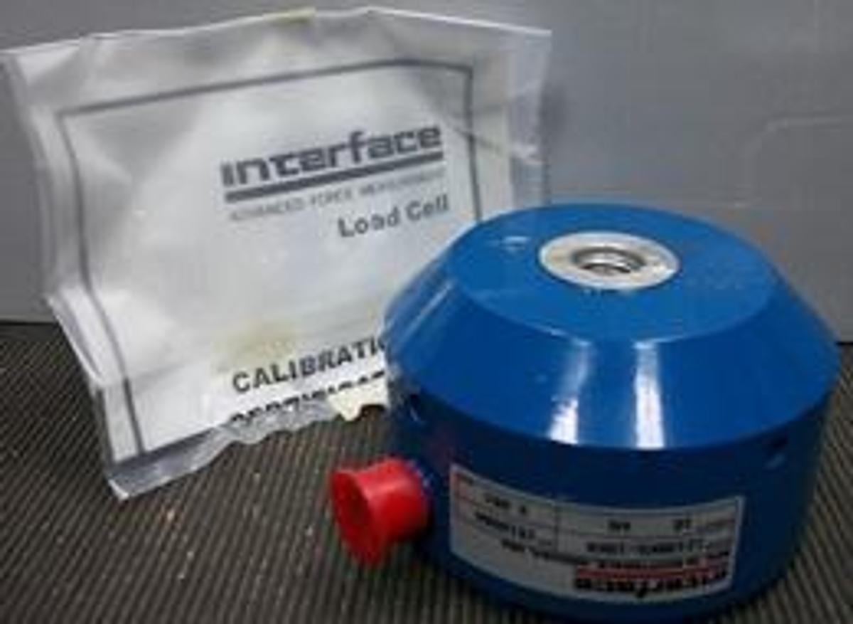 Used INTERFACE MFG. IN SCOTTSDALE AZ. ADVANCED FORCE MEASUREMENT LOAD CELL MODEL: 1210BKS-10KN