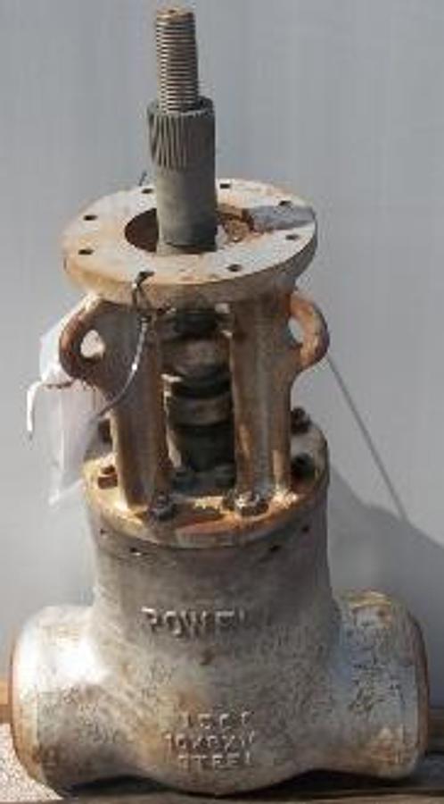 Used QTY. 1. POWELL 10 X 8 X 10 CLASS 1500 WCB BUTT WELD WCB GATE VALVE. STAMPED M A7550 M. DESIGNED FOR USED WITH ELECTRIC MOTOR GEAR ACTUATOR NOT INCLUDED. THIS VALVE WEIGHTS ABOUT 1500 LBS.