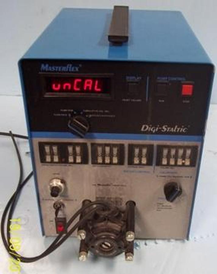 Used QTY. 1. MASTER FLEX DIGISTALTIC PERISTALTIC PUMP CONTROL MODEL # 7527-34 115V 50/60HZ 3 AMPS.