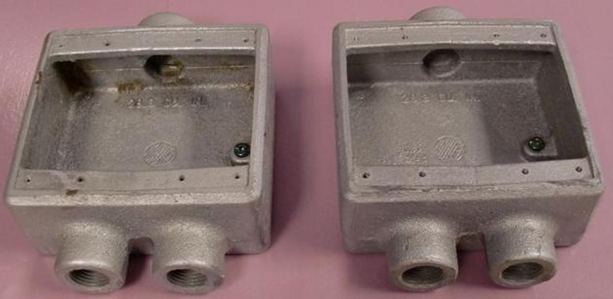 Used CROUSE-HINDS 28.3 CU. IN. EXPLOSION PROOF BOX W/3 PORTALS. .