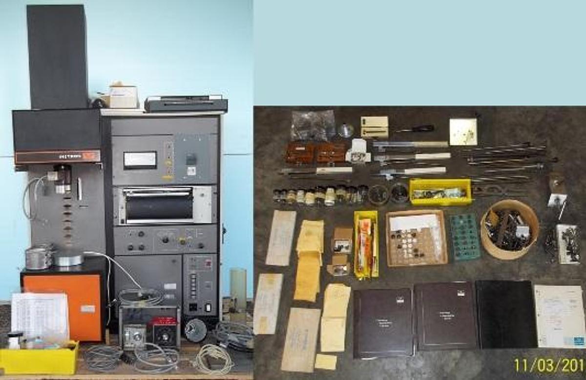 Used INSTRON 3211 CAPILLARY RHEOMETER 125V 40 DEG. C. TO 400 DEG. C. TEMP. RANGE