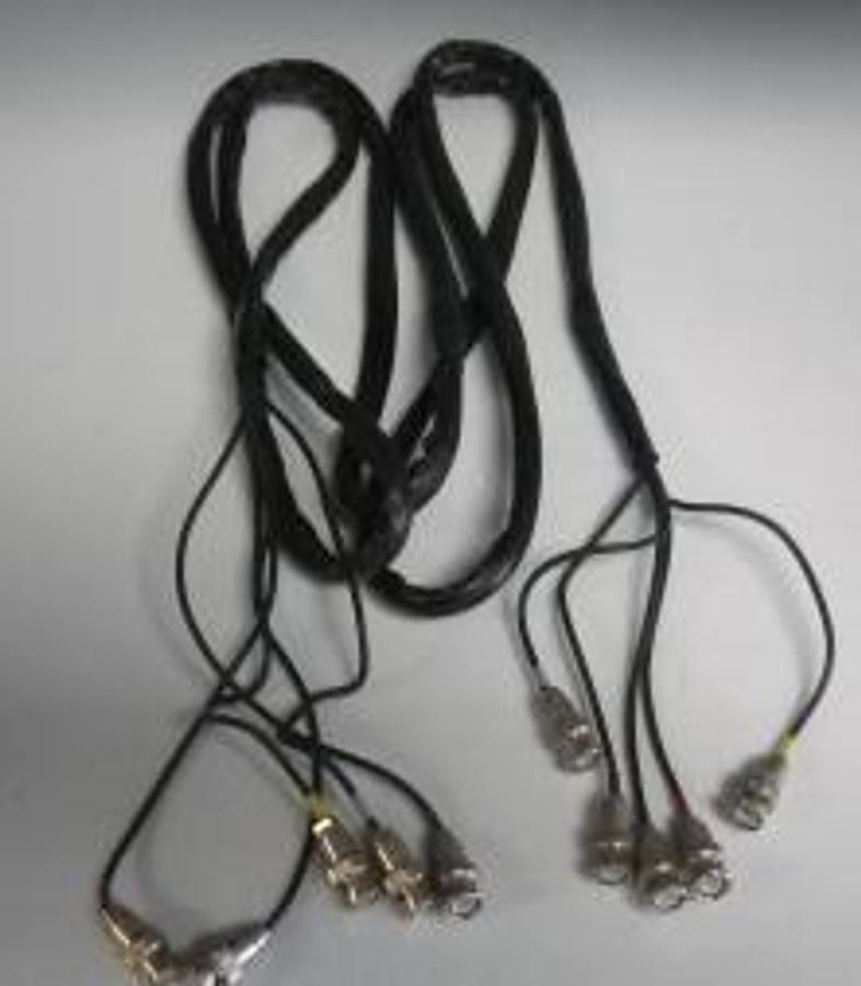 Used DAIYU DENSEN EQUIPMENT CORD BLACK 1.5C-2V 5 BNC X 5 BNC COLOR CODES ON CORDS WHITE RED BLACK GREEN YELLOW BLUE.